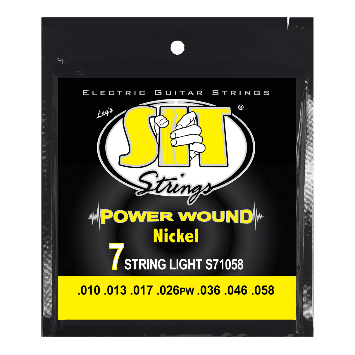 SIT S-71058 7 String Light Power Wound Nickel Electric Guitar Strings