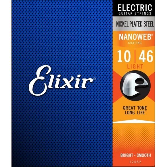 Elixir 12052 Light 10-46 Electric Nickel Plated Steel with NANOWEB Coating