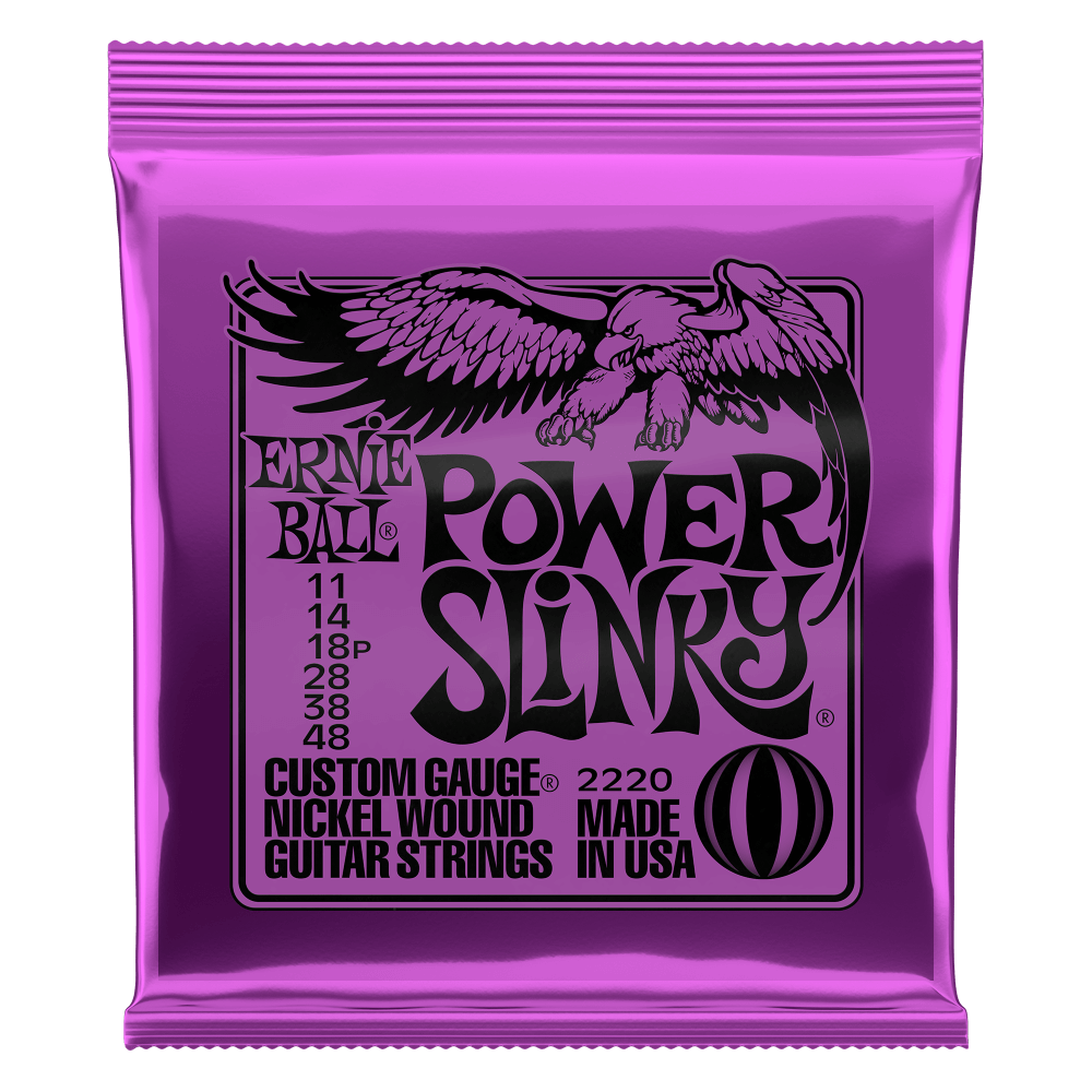 Ernie Ball 2220 Power Slinky Nickel Wound Electric Guitar Strings 11-48 Gauge