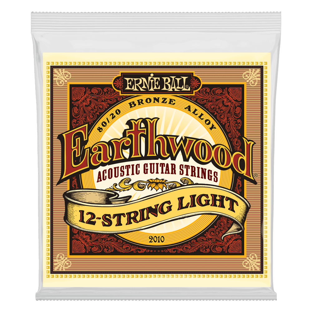 Ernie Ball 2010 Light Earthwood 80/20 Bronze 12-String Acoustic Guitar Strings 9-46 Gauge