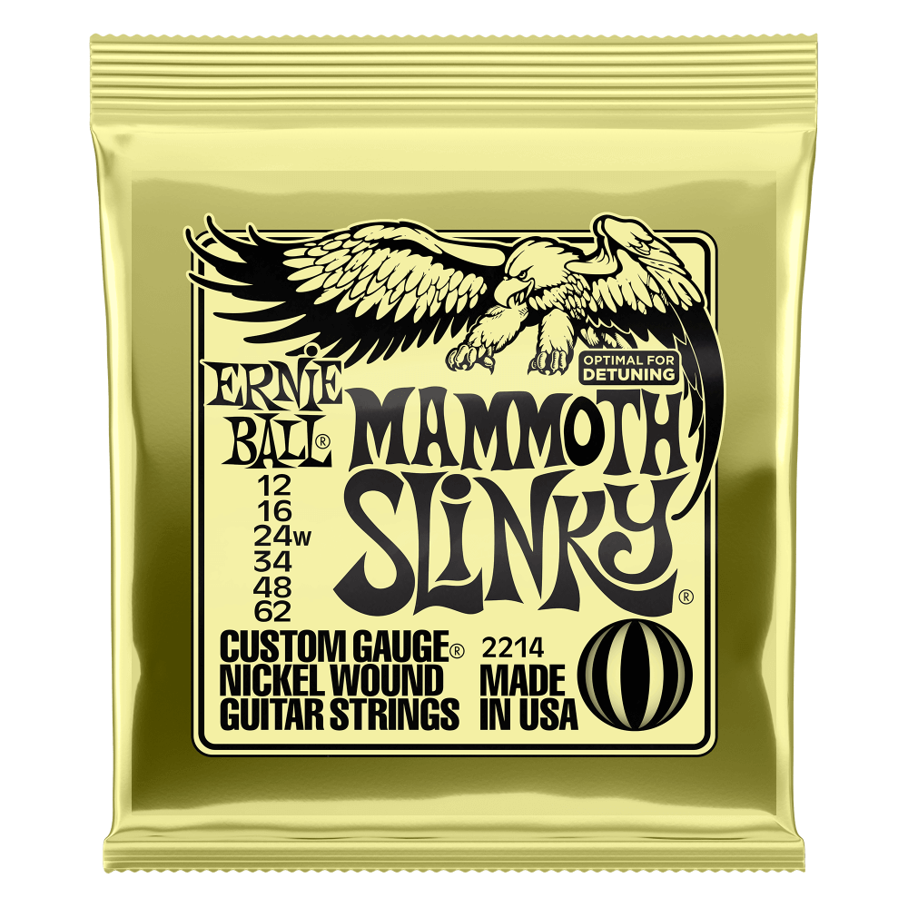 Ernie Ball 2214 Mammoth Slinky Nickel Wound Electric Guitar Strings with wound G 12-62 Gauge