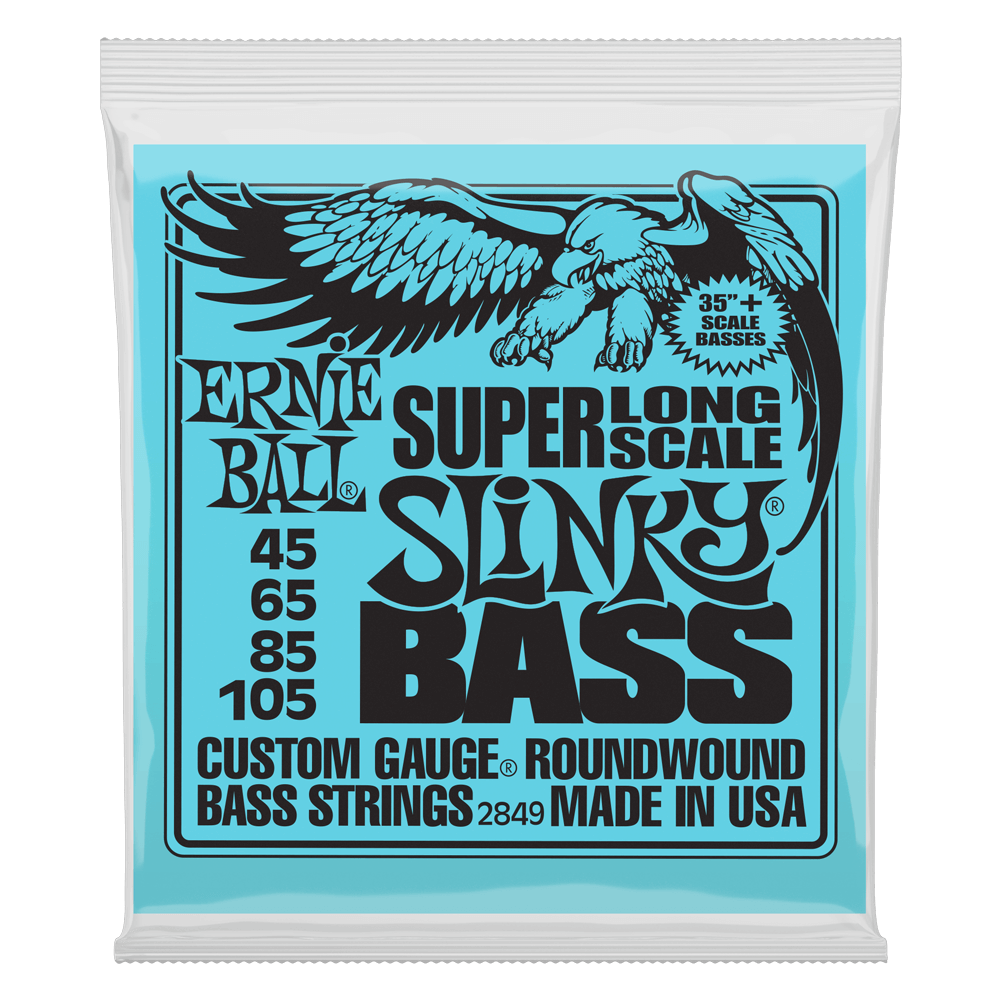 Ernie Ball 2849 Slinky Nickel Wound Super Long Scale Electric Bass Strings 45-105 Gauge