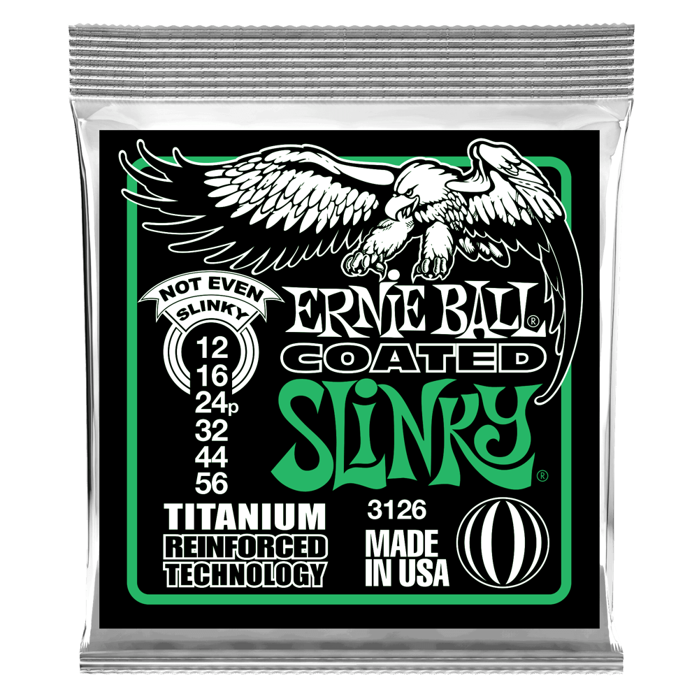 Ernie Ball 3126 Not Even Slinky Coated Titanium RPS Electric Guitar Strings 12-56 Gauge