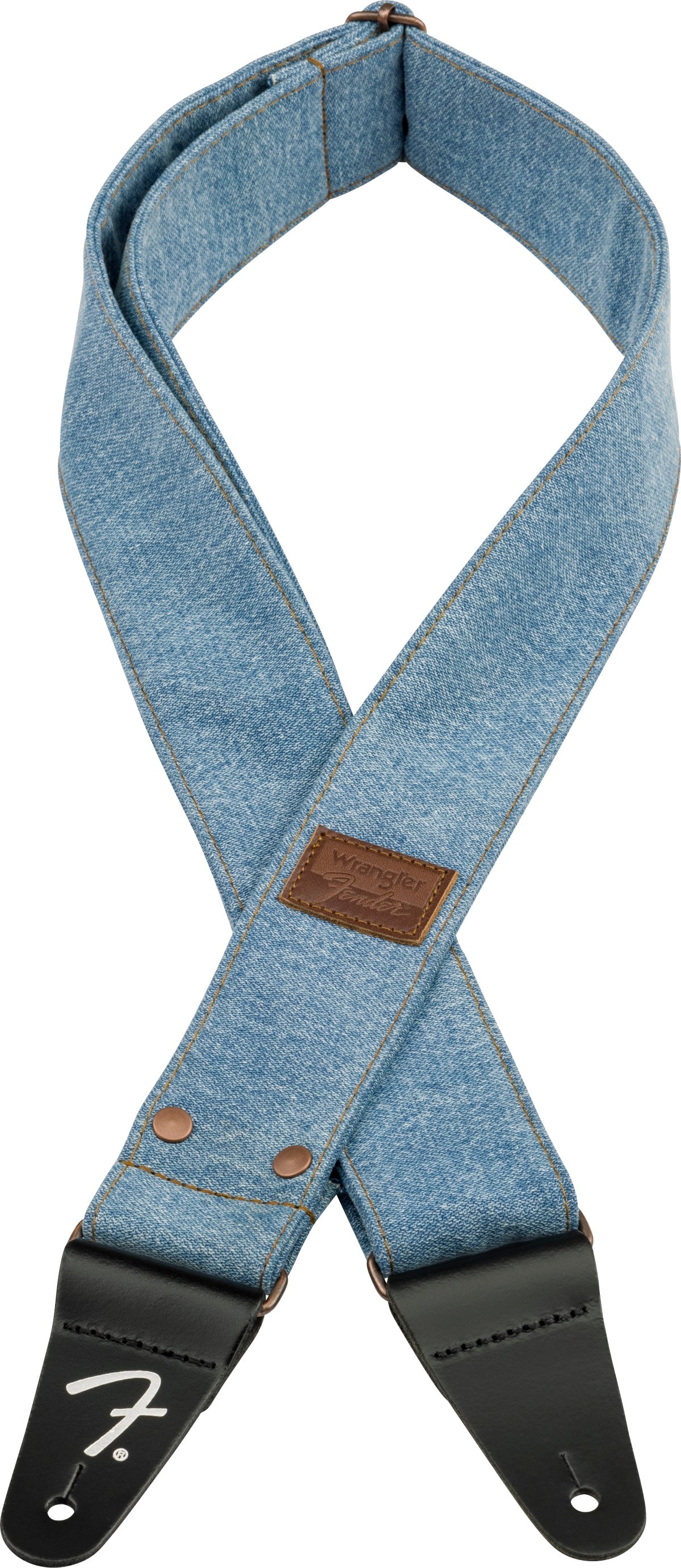 Fender X Wrangler Riveted Denim Strap Light Indigo diržas gitarai