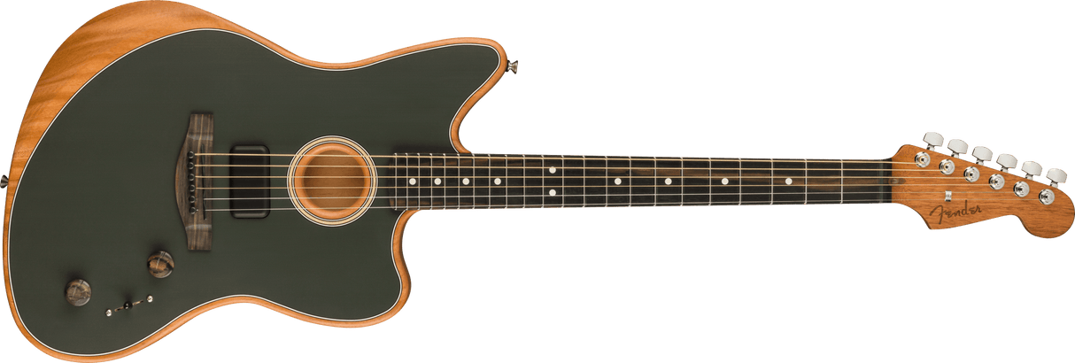 Fender American Acoustasonic Jazzmaster Tungsten Ebony Fingerboard Electro-Acoustic Guitar
