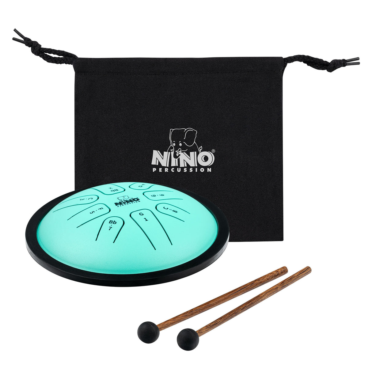Meinl NINO982 Percussion Steel Tongue Drum - Mint Green būgnas