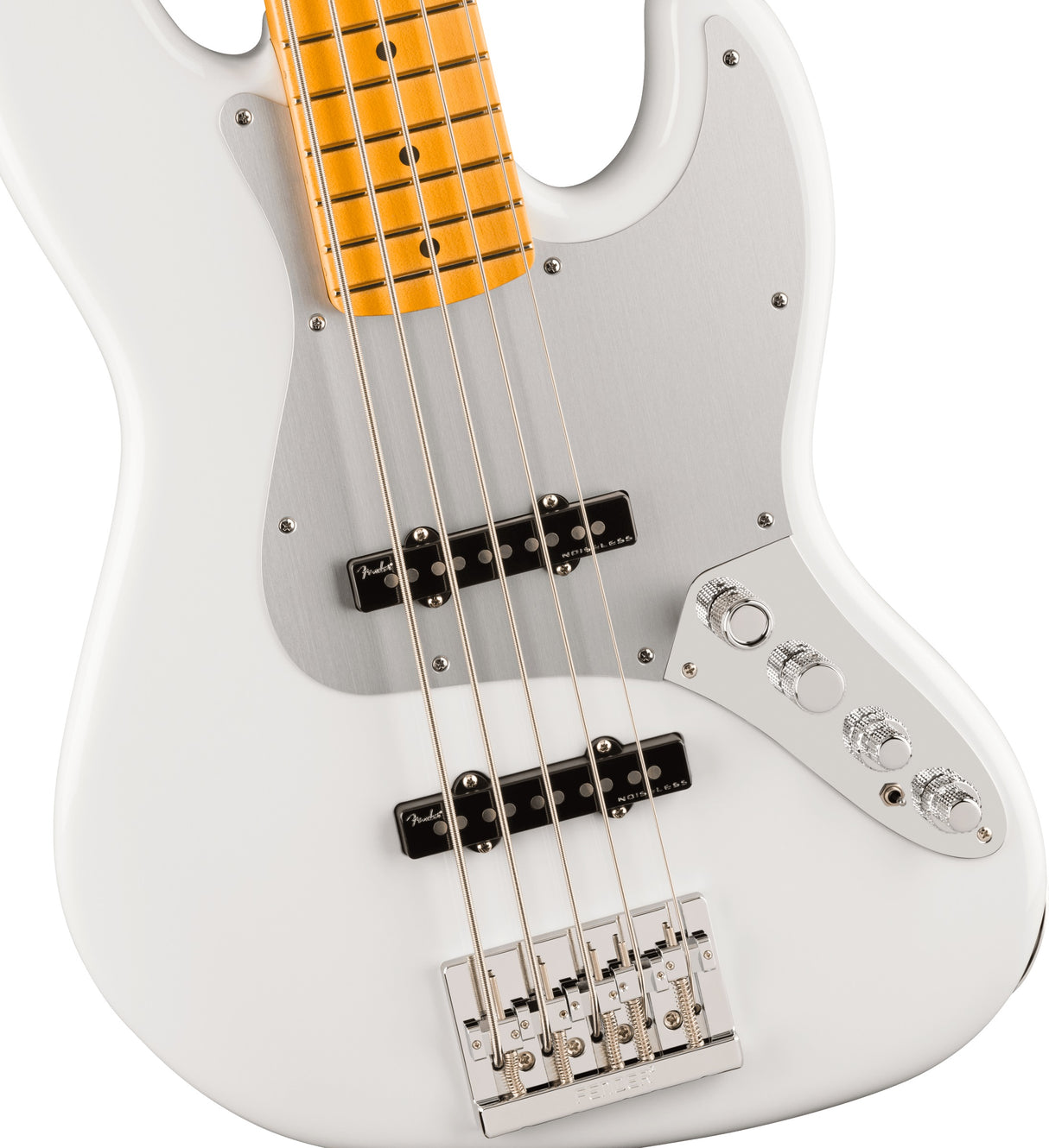 American Ultra Jazz Bass V Maple Fingerboard Arctic Pearl bosinė gitara