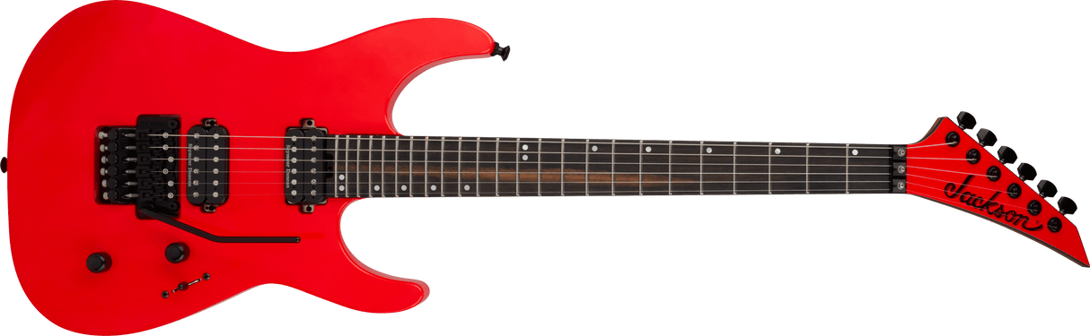 Jackson American Series Virtuoso Streaked Ebony FB Rocket Red Made in USA
