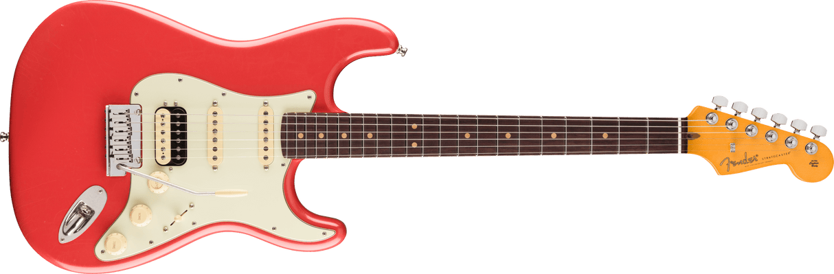 Fender American Ultra Luxe 60s Stratocaster HSS Rosewood Fingerboard Fiesta Red elektrinė gitara