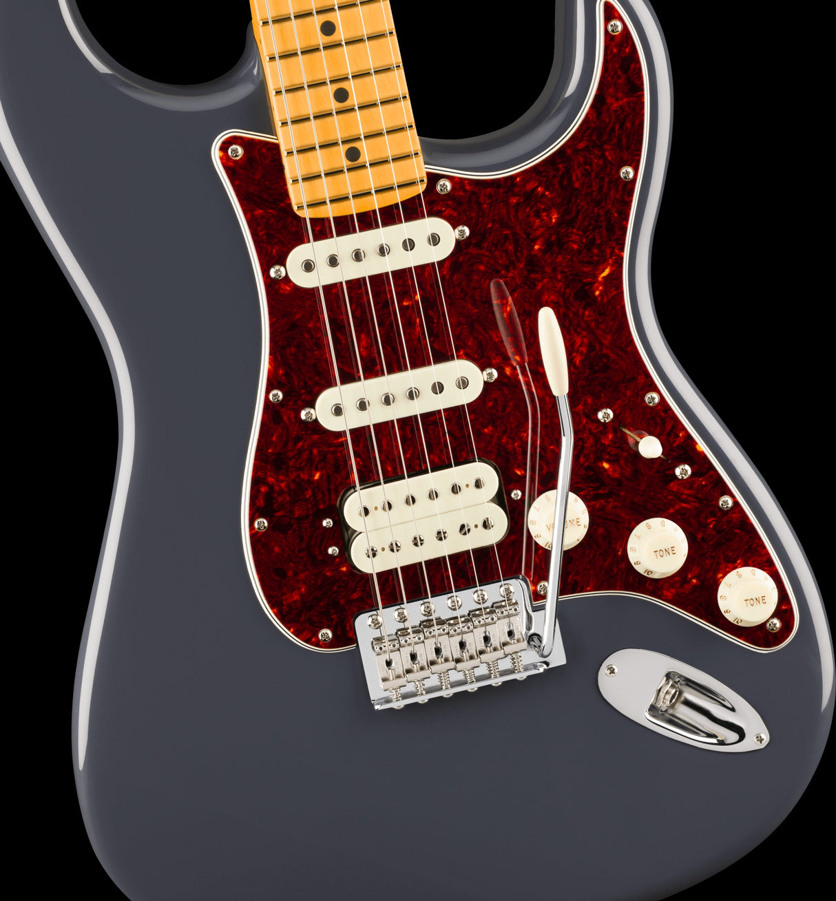 Fender American Professional Classic Stratocaster HSS Maple Fingerboard Faded Black elektrinė gitara
