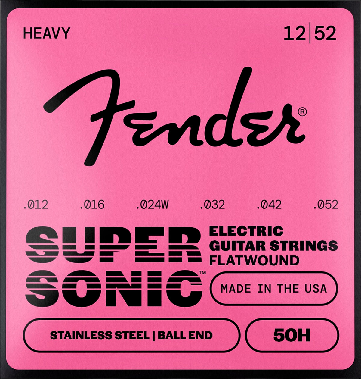 Fender Supersonic 50H Stainless Flatwound ball end 12-52 stygos elektrinei gitarai