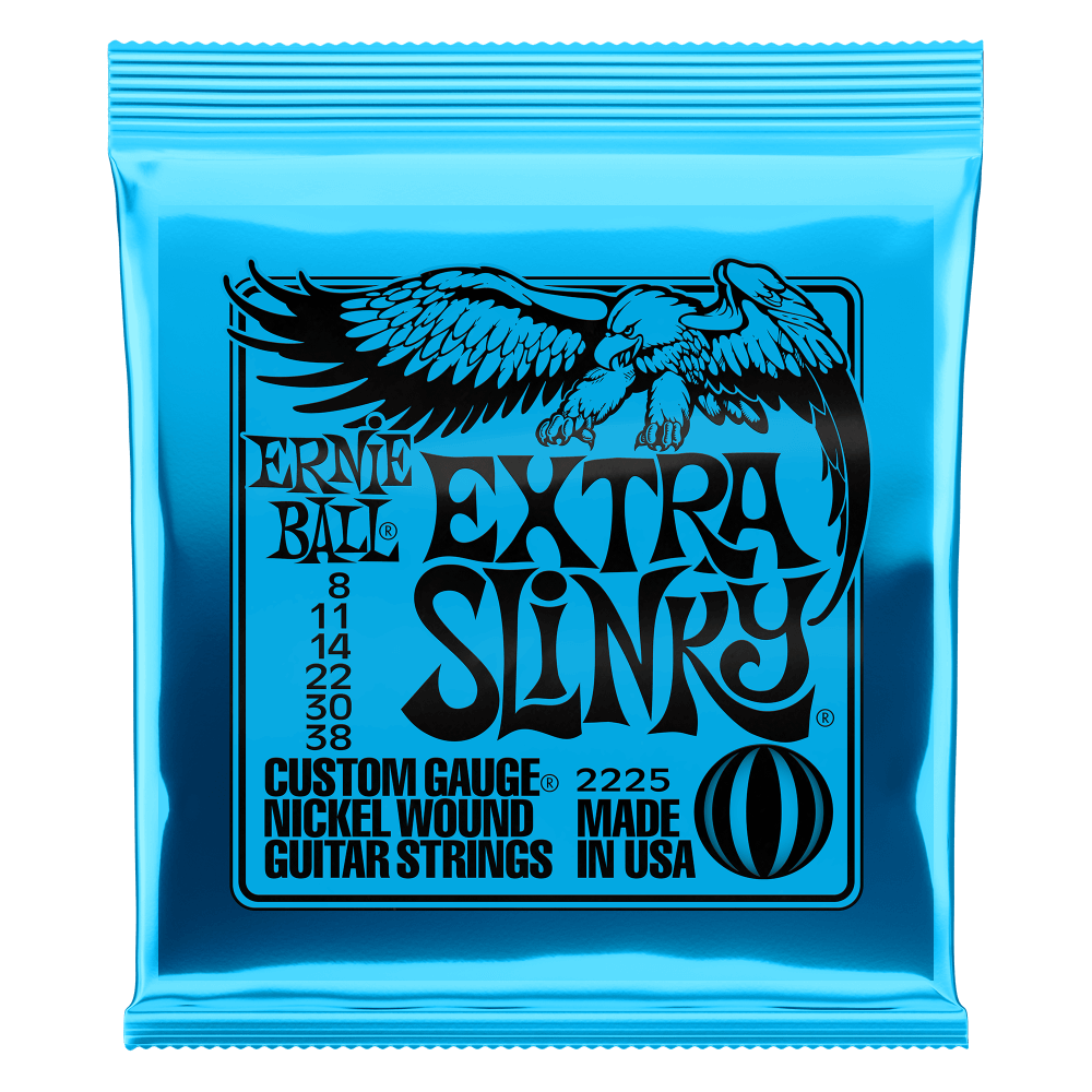 Ernie Ball 2225 Extra Slinky Nickel Wound Electric Guitar Strings 8-38 Gauge