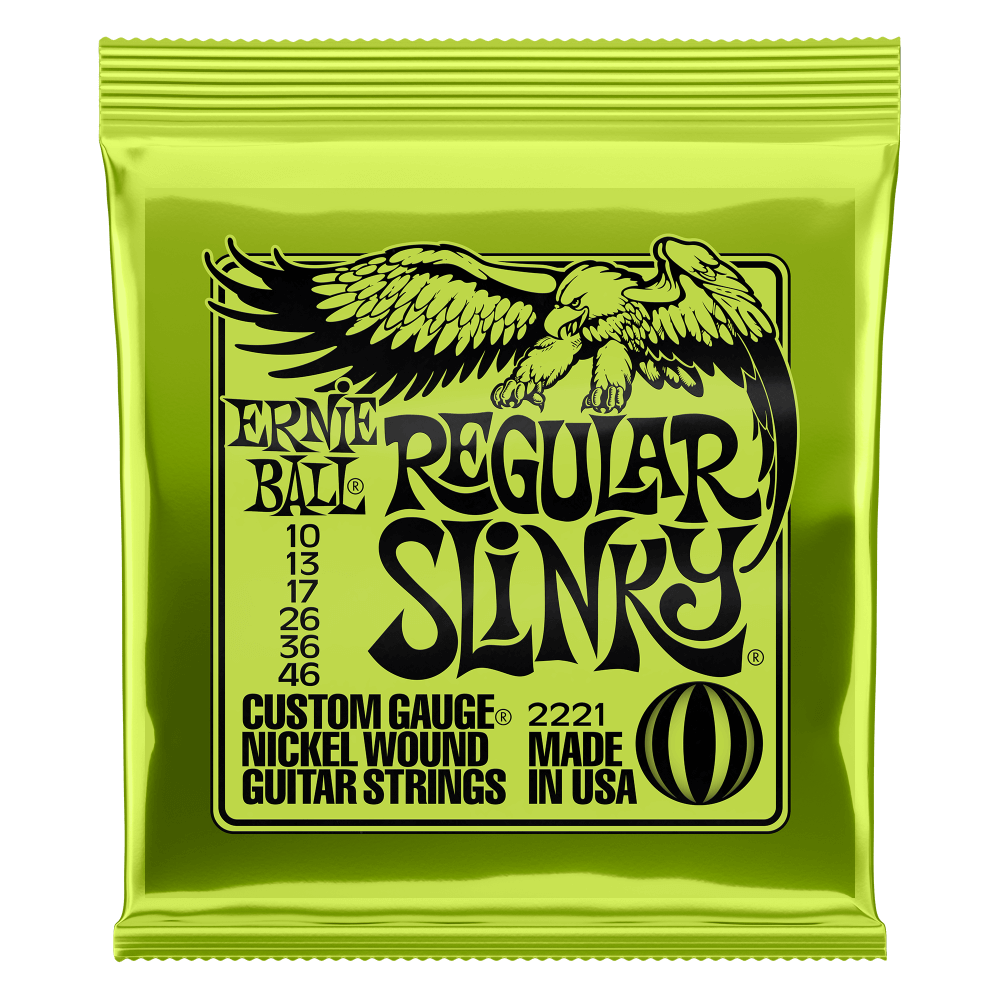 Ernie Ball 2221 Regular Slinky Nickel Wound Electric Guitar Strings 10-46 Gauge