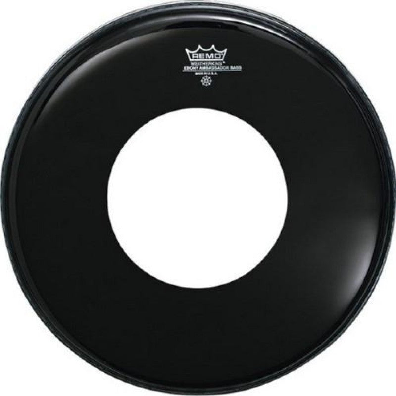 Remo 20 Ambassador Ebony with Hole