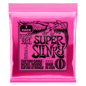 Ernie Ball 3223 Super Slinky Nickel Wound Electric Guitar Strings 9-42 Gauge - 3 Pack