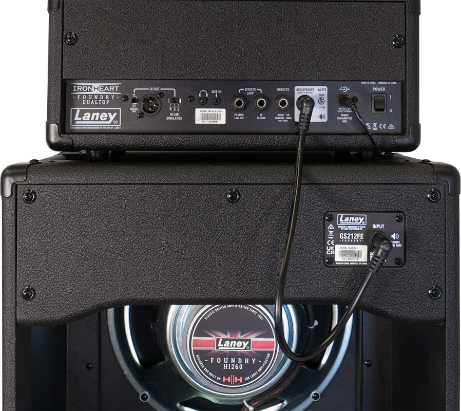 Laney Ironheart DUALRIG Dualtop 60-Watt 2-Channel Guitar Amp Head & IRF-CAB212 2x12