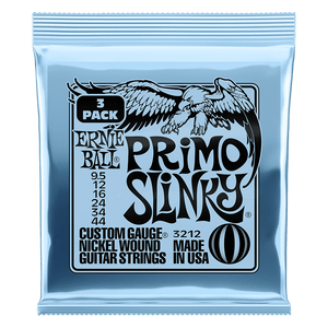 Ernie Ball 3212 Primo Slinky Nickel Wound Electric Guitar Strings 9.5-44 Gauge - 3 Pack