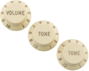 Fender Roadworn Strat Tone/Vol Knobs Aged White