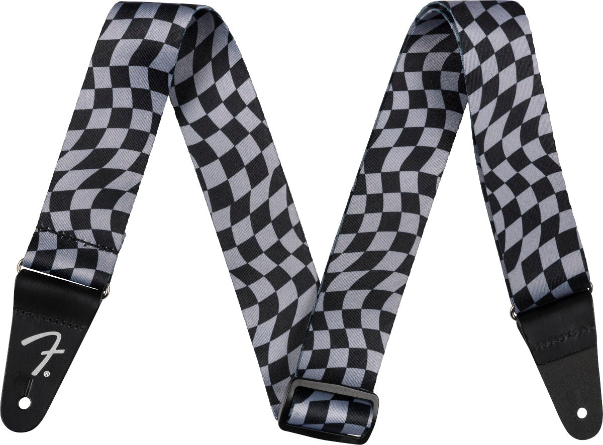 Fender Wavy Checkerboard Polyester Strap Gray diržas gitarai