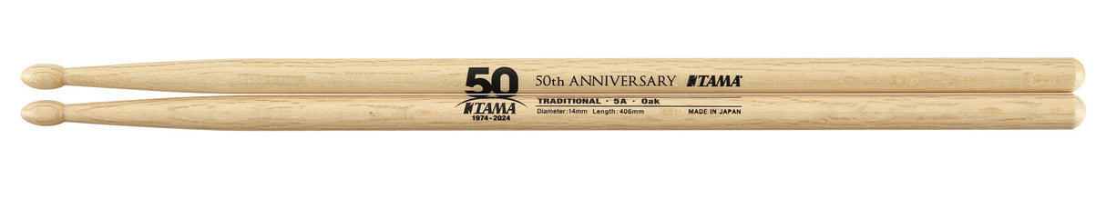 TAMA 5B-50TH OAK Tama 50th Anniversary logo būgnų lazdelės
