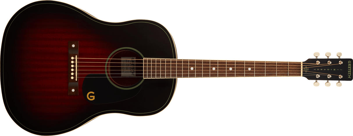 Gretsch Jim Dandy Dreadnought Walnut Fingerboard White Pickguard Deep Cherry Burst Guita