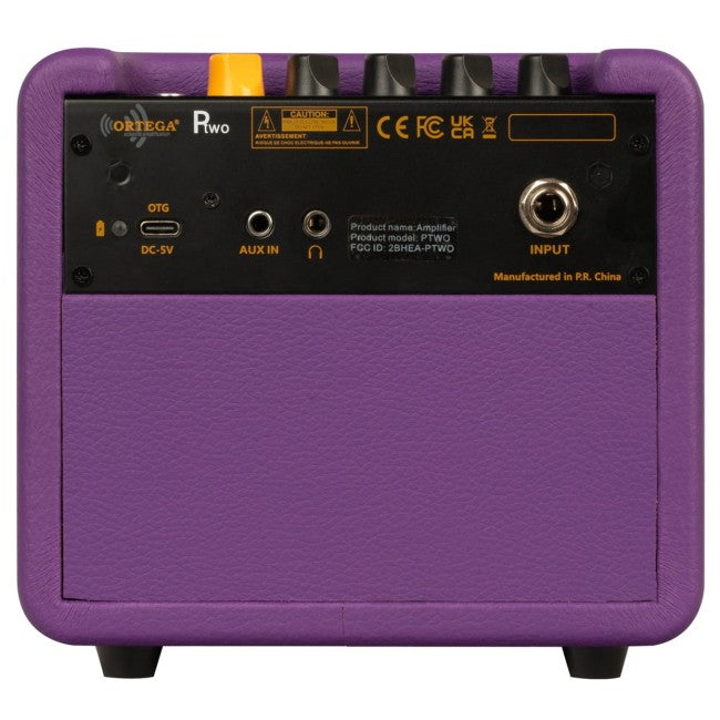 Ortega PTWO-LTD2 12 WATT BLUETOOTH PREMIUM PURPLE EDITION POCKET ACOUSTIC AMPLIFIER W- BUILT-IN EFFE