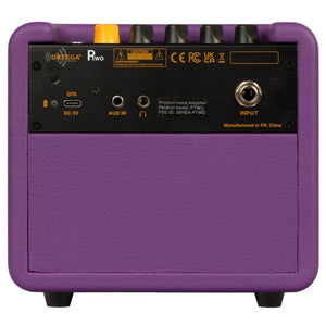 Ortega PTWO-LTD2 12 WATT BLUETOOTH PREMIUM PURPLE EDITION POCKET ACOUSTIC AMPLIFIER W- BUILT-IN EFFE