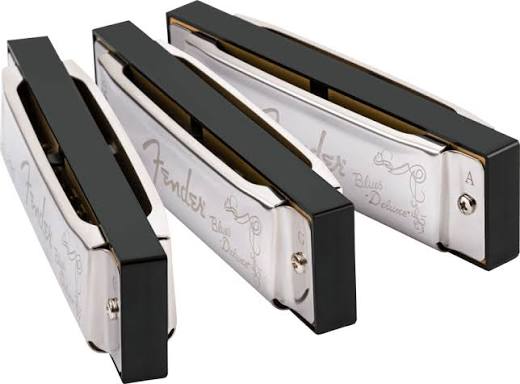Fender Blue Deluxe Harmonica 3 Pack lūpinė armonikėlė