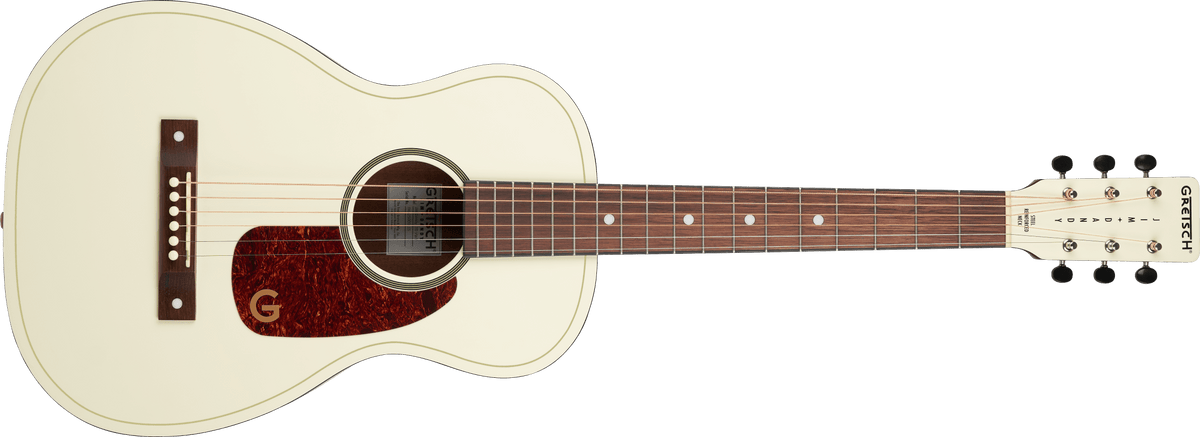Gretsch Jim Dandy Parlor LTD Walnut Fingerboard Tortoise Pickguard Vintage White Acoustic Guitar
