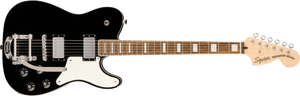 Squier Paranormal Troublemaker Telecaster Deluxe Bigsby Laurel Fingerboard Parchment Pickguard Black