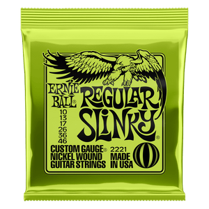 Ernie Ball 2221 Regular Slinky Nickel Wound Electric Guitar Strings 10-46 Gauge
