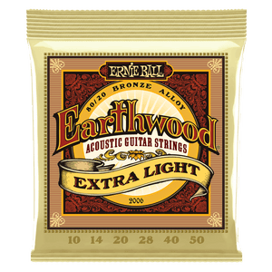 Ernie Ball 2006 Extra Light Earthwood 80/20 Bronze Acoustic Guitar Strings 10-50 Gauge