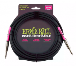 Ernie Ball 6046 SS Black 20FT instrumental cable laidas
