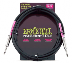 Ernie Ball 6048 SS Black 10FT instrumental cable laidas