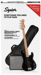 Squier PK PJ-bass R15 MN BLK bosinės gitaros komplektas