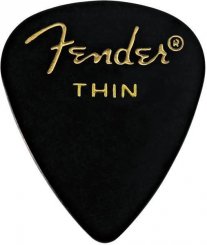 Fender 351 Celluloid Black pick thin mediatorius