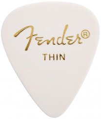 Fender 351 Celluloid White pick thin mediatorius