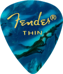 Fender 351  Premium Celluloid  Pick Thin  Ocean Turquoise 12-Pack mediatoriai
